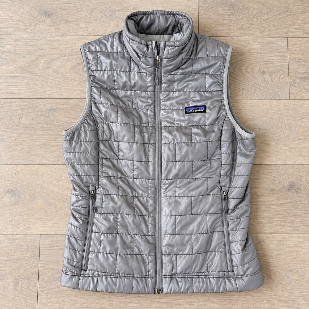 Patagonia Nano Puff Vest Womens Small Feather Grey 84246 Quilted Insulated